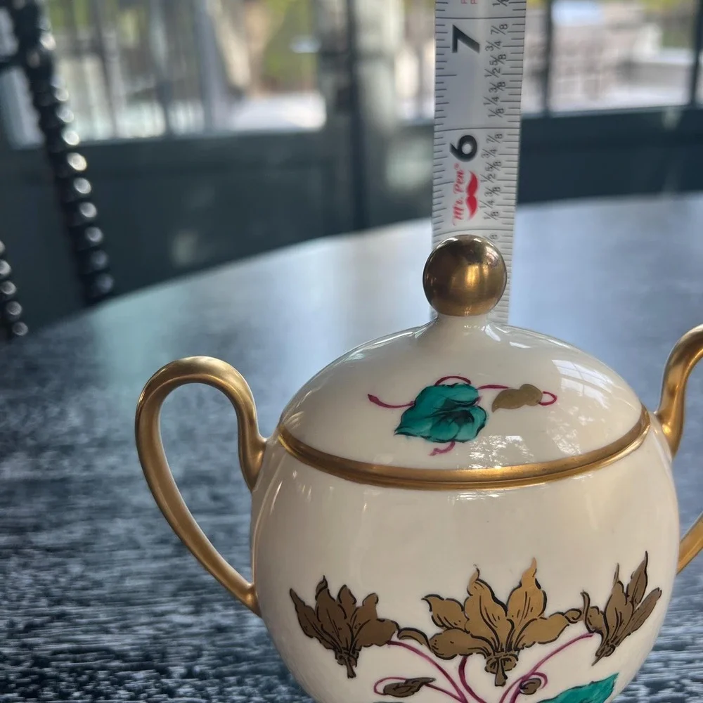 Francisco‎ china sugar bowl painted in art deco style